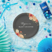 黒板モダンフローラベビーシャワー紙プレート ペーパープレート (パーティー)