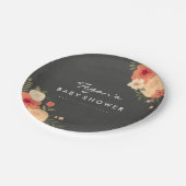 黒板モダンフローラベビーシャワー紙プレート ペーパープレート (アングル)