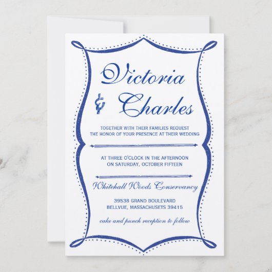 黒板モダンヴィンテージタイポグラフィブ王室のルー 招待状 (正面)