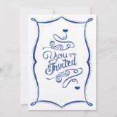 黒板モダンヴィンテージタイポグラフィブ王室のルー 招待状 (裏面)