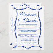 黒板モダンヴィンテージタイポグラフィブ王室のルー 招待状 (正面/裏面)