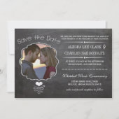 黒板モダンヴィンテージビクトリアンタイポグラフィ 招待状 (正面)