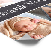 黒板モダン写真ベビーシャワーありがとう ポスター (角)