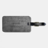 黒板モノグラムの平モダン野 ラゲッジタグ (裏面横)