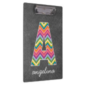 黒板モノグラム文字Aと明るい山形シボロン クリップボード (右)