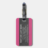 黒板モノグラム文字Aと明るい山形シボロン ラゲッジタグ (裏面縦)