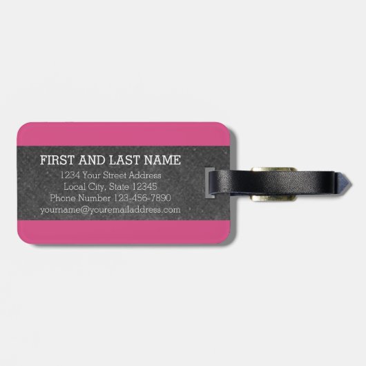 黒板モノグラム文字Aと明るい山形シボロン ラゲッジタグ (裏面横)