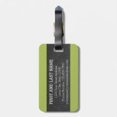 黒板モノグラム文字Bと明るい山形 ラゲッジタグ (裏面縦)