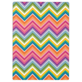 黒板モノグラム文字Kと明るいシェブロン クリップボード (裏面)