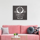 黒板モノグラム結婚の日付 キャンバスプリント (インサイチュ (リビング))