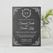 黒板モノグラ華美ム結婚式招待状 招待状 (スタンド正面)