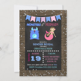 黒板モンスターまたは人魚の性別の表示 招待状