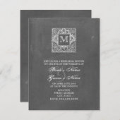 黒板モ刺激を受けたノグラムリハーサルディナー 招待状 (正面/裏面)