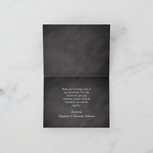 黒板ヤシの木ビーチウェディング感謝カード サンキューカード (内部)