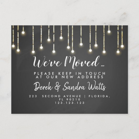 黒板ライトを移動したアドレスの変更 案内ポストカード (正面)