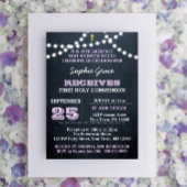 黒板ライトズ薄紫ファーストホーリーコミュニオン 招待状