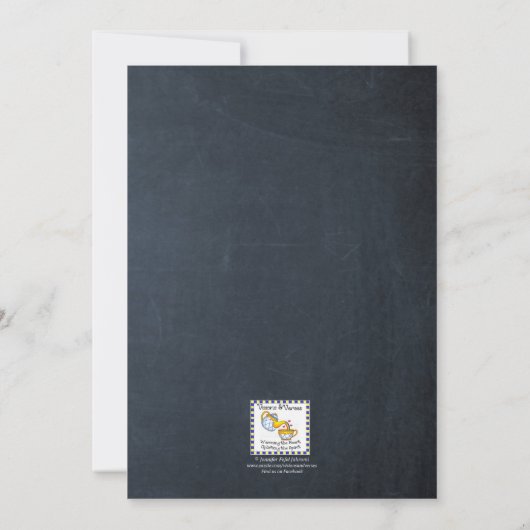 黒板ライトズ金ゴールドファーストコミューン招待状 招待状 (裏面)