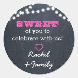 黒板ライトダークピンク甘いトリートステッカー ラウンドシール