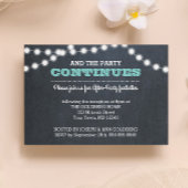 黒板ライトティール（緑がかった色）アフターパーティの招待状カード 招待状