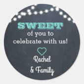 黒板ライトティール（緑がかった色）スイートトリートバッグシール ラウンドシール (正面)