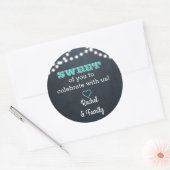 黒板ライトティール（緑がかった色）スイートトリートバッグシール ラウンドシール (封筒)