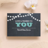 黒板ライトティール（緑がかった色）バルミツワーはノート感謝していしています サンキューカード