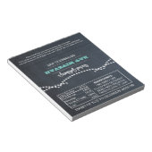 黒板ライトティール(緑がかった色)バルミツワーキャンディーラッパー ノートパッド (アングル)