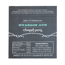 黒板ライトティール(緑がかった色)バルミツワーキャンディーラッパー ノートパッド