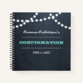 黒板ライトティール(緑がかった色)確認記憶ブック ノートブック (正面)