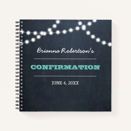 黒板ライトティール（緑がかった色）確認記憶ブック ノートブック (正面)