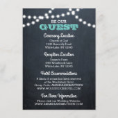 黒板ライトティール（緑がかった色）結婚の情報カード エンクロージャーカード (正面)