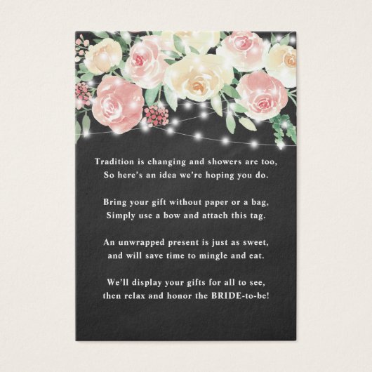 黒板ライトノーラップシャワー表示ギフトラベル (正面)