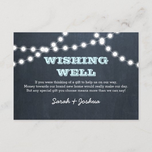黒板ライト結婚アクアの願い井戸 エンクロージャーカード (正面)