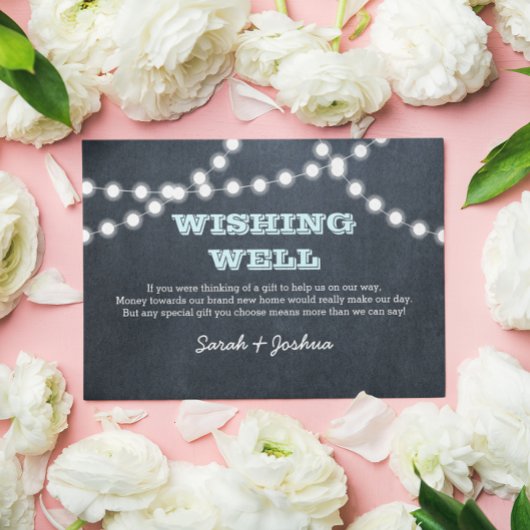 黒板ライト結婚アクアの願い井戸 エンクロージャーカード