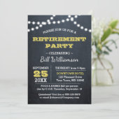 黒板ライト金ゴールド退職パーティー 招待状 (スタンド正面)