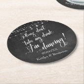 黒板ライト飲まないで下さい ラウンドペーパーコースター (アングル)