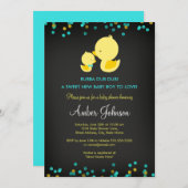 黒板ラバーダックベビーシャワー招待状 招待状 (正面/裏面)