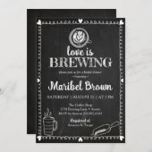 黒板ラブイズブルーイングブライダルシャワーコーヒー 招待状 (正面/裏面)