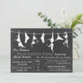 黒板ランジェリーシャワーバチェロレッテ招待状 招待状 (スタンド正面)