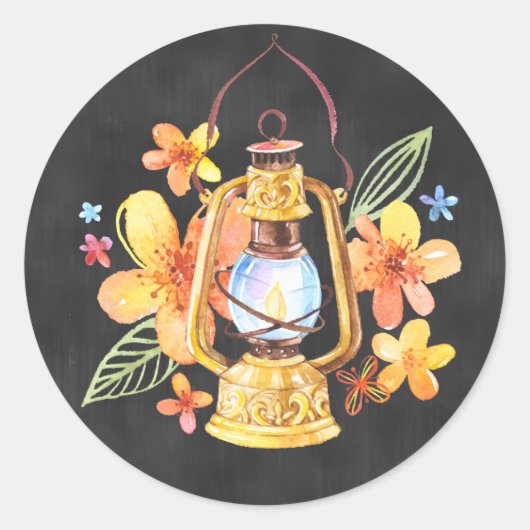 黒板ランタンステッカー ラウンドシール (正面)