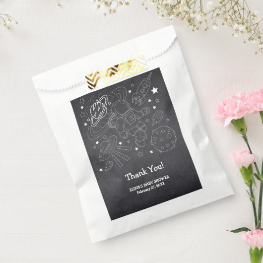 黒板リトル宇宙エクスプローラーベビーシャワー フェイバーバッグ (封をした状態)
