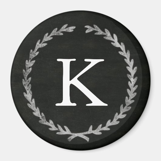 黒板リースモノグラム磁石 マグネット (正面)