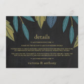 黒板リーフ結婚の詳細インサート エンクロージャーカード (正面)