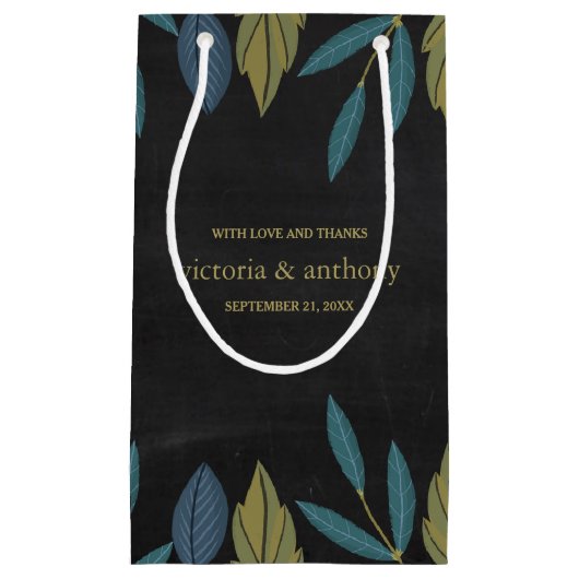 黒板リーフ結婚式の引き出物 スモールペーパーバッグ (正面)