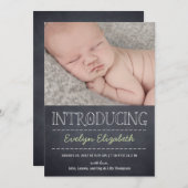 黒板ルックバースアナウンス-緑 案内状 (正面/裏面)