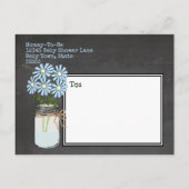 黒板ルックブルーベビーシャワー招待状 | インビテーションポストカード (裏面)