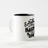 黒板レタリングコーヒータイムマミニマルグ ツートーンマグカップ (正面左)