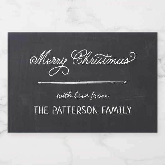 黒板レタリングパーソナライズされたクリスマスプレゼント フードラベル (シングルラベル)