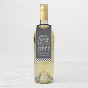 黒板レタリングパーソナライズされたクリスマスプレゼント ボトルネックタグ