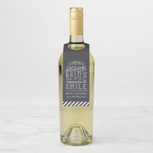 黒板レタリングパーソナライズされたクリスマスプレゼント ボトルネックタグ (ボトル)